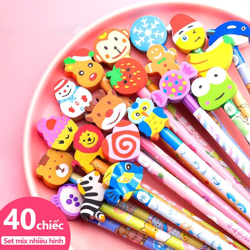 Bút Chì Combo Gỗ Họa Tiết Hoạt Hình Cute Dễ Thương Cho Học Sinh Tiểu Học Dụng Cụ Văn Phòng Phẩm Lớp Học