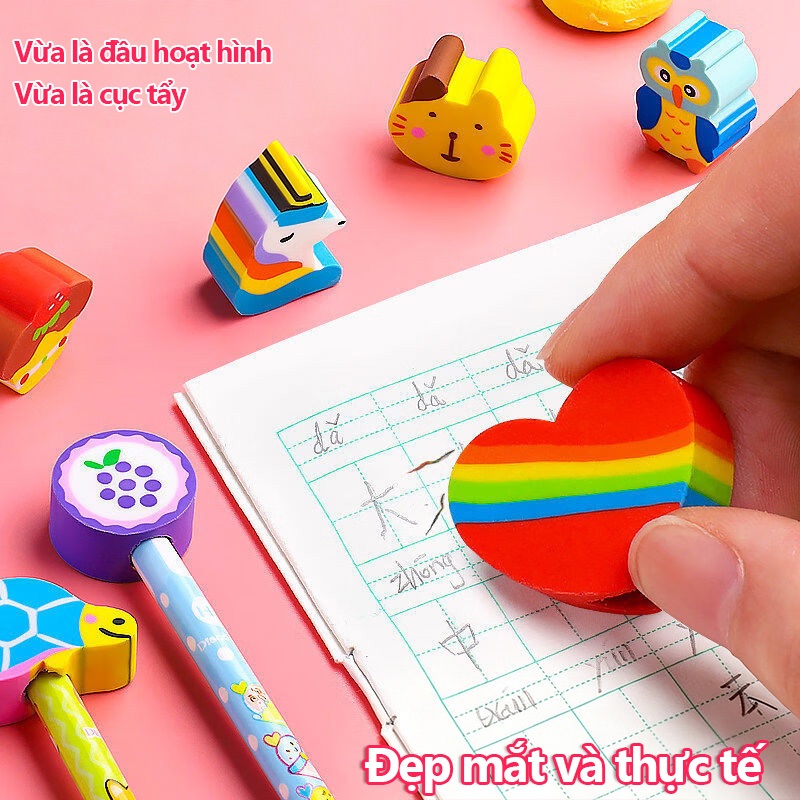 Bút Chì Combo Gỗ Họa Tiết Hoạt Hình Cute Dễ Thương Cho Học Sinh Tiểu Học Dụng Cụ Văn Phòng Phẩm Lớp Học