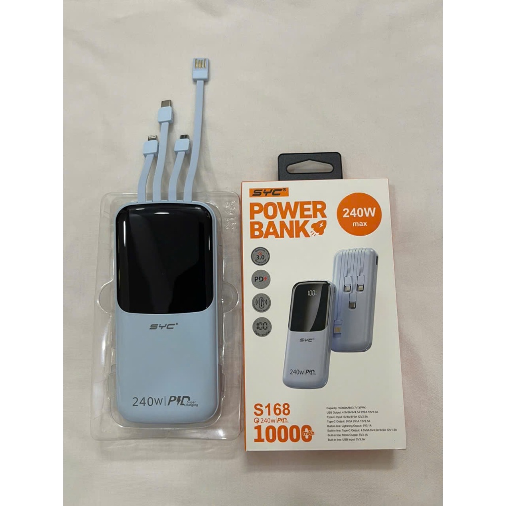 Sạc Dự Phòng SYC S168 10000mAh Hiển Thị % Pin Màn Hình Số Thiết Kế Nhỏ Gọn An Toàn