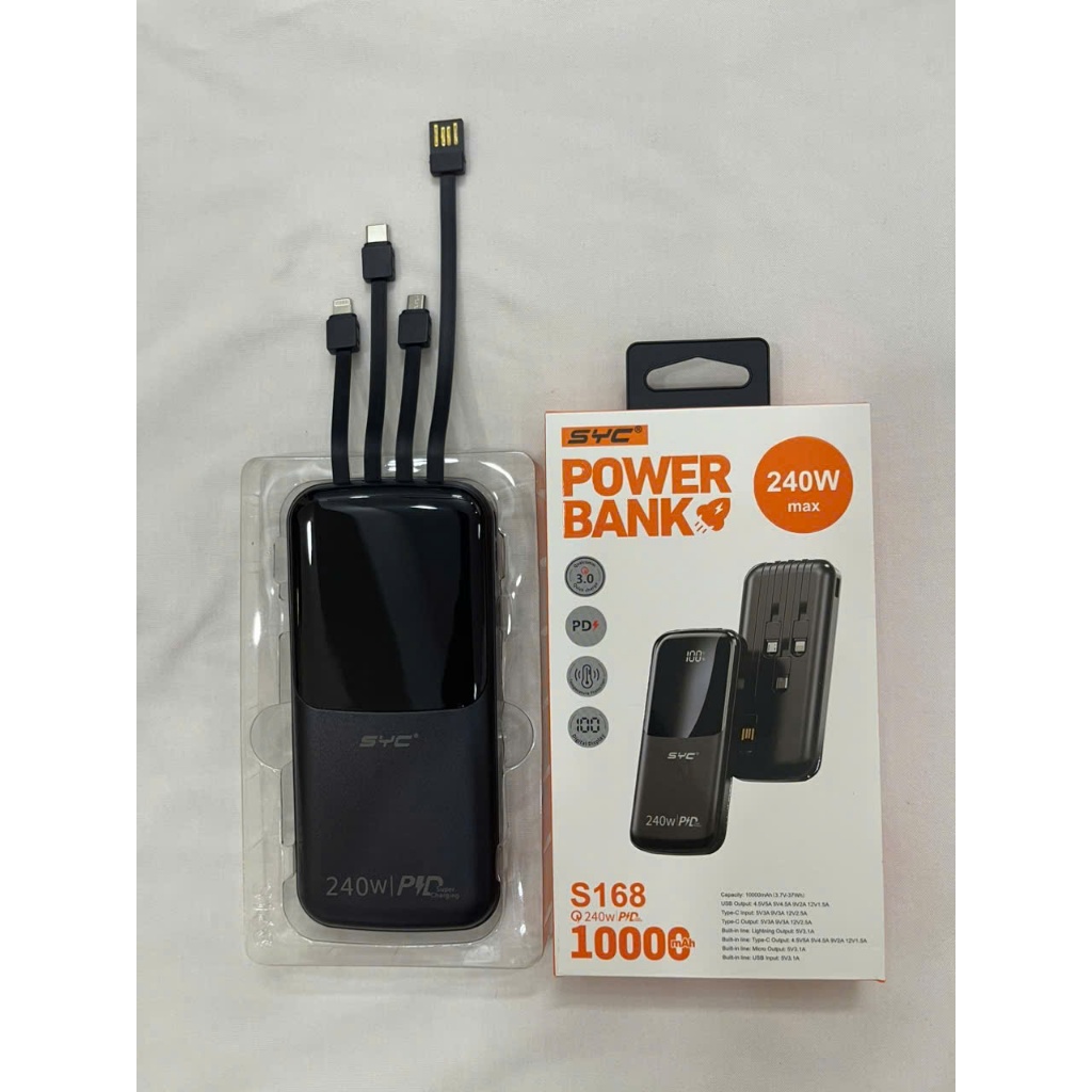 Sạc Dự Phòng SYC S168 10000mAh Hiển Thị % Pin Màn Hình Số Thiết Kế Nhỏ Gọn An Toàn