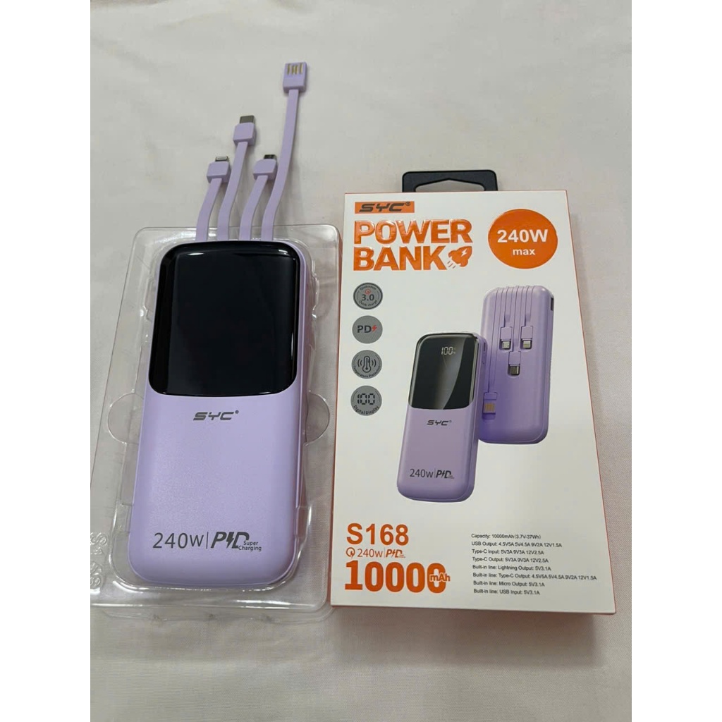 Sạc Dự Phòng SYC S168 10000mAh Hiển Thị % Pin Màn Hình Số Thiết Kế Nhỏ Gọn An Toàn