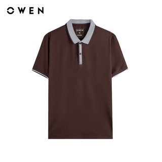Owen - Áo polo Body Fit APV262028 màu Nâu đậm chất liệu CVC Spandex