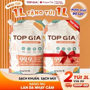 Nước Giặt Đồ Lót TopGia Dịu Nhẹ Cho Da, Sạch Mùi Hôi, Nano Bạc Kháng Khuẩn, Túi 1L