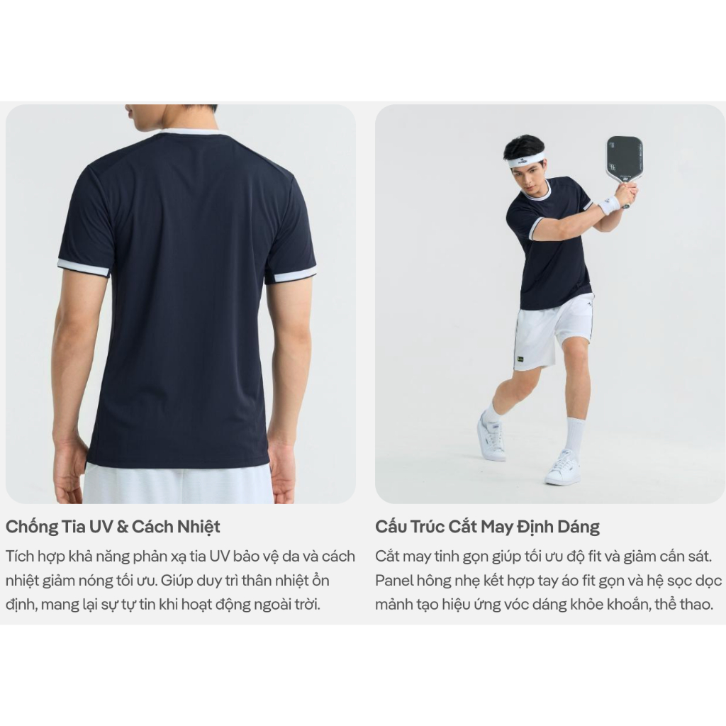 [TẶNG SRM OXY][MỚI]Áo thun thể thao nam cổ tròn Pickleball ZeroMark nhanh khô, Thoáng khí, Thấm hút tốt Coolmate
