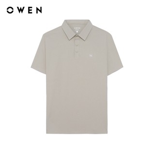 Owen - Áo polo Regular Fit APV262064 màu Be đậm chất liệu Paper