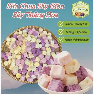 Sữa Chua Viên Sấy Thăng Hoa  Mix 4 Vị Trái Cây, Giòn Xốp Đặc Sản Đà Lạt