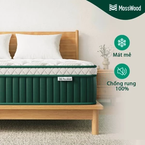 Nệm Lò Xo Túi Độc Lập MOSSWOOD Mát Lạnh - Vải Ice-Silk & Gel Foam Thoáng Khí 25cm