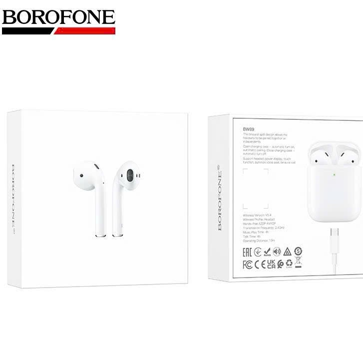 Tai Nghe Bluetooth TWS Borofone BW89 V5.4 Mic Đàm Thoại Âm Thanh Ổn Định Kết Nối 10m