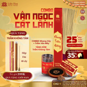 Combo Thượng Hạng - VÂN NGỌC CÁT LÀNH - Nhang Cây và Trầm Vân Mây + TẶNG KÈM Trầm Không Tăm
