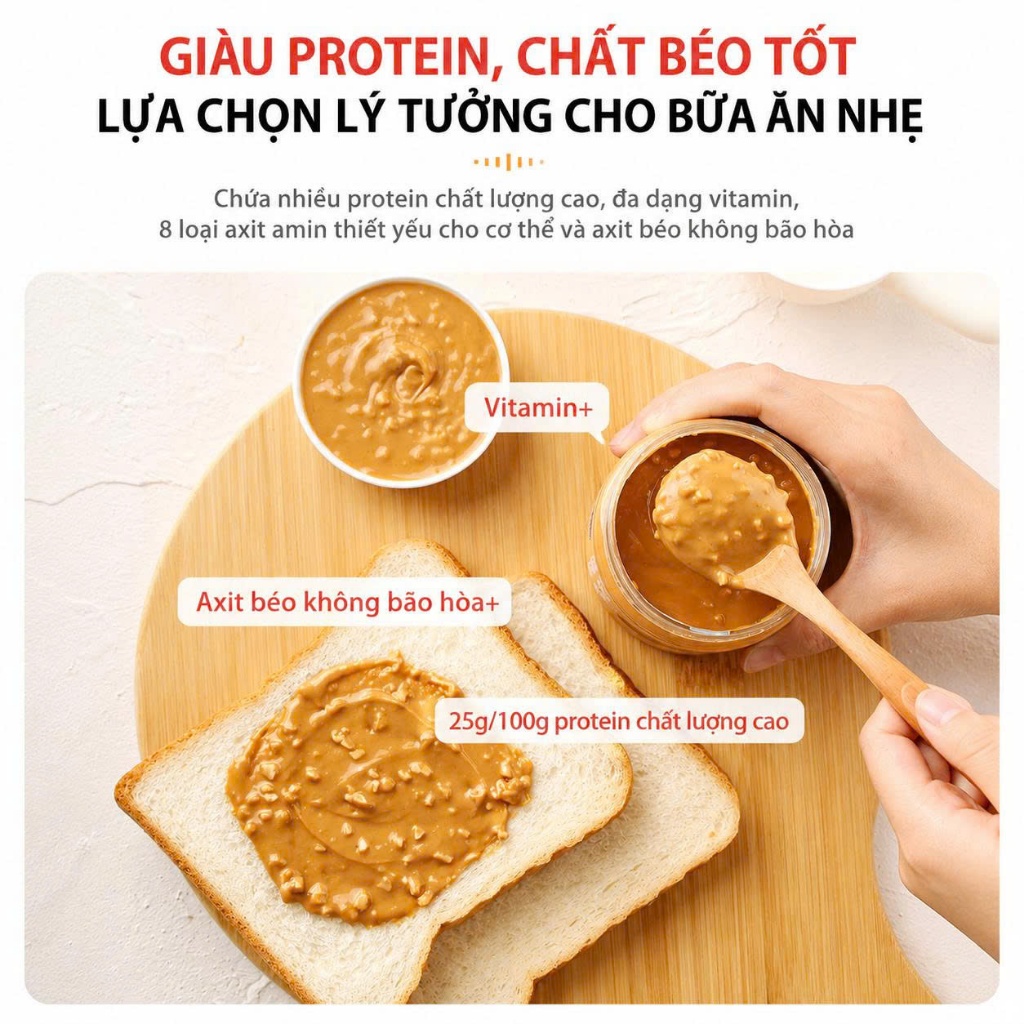 Xốt Bơ Đậu Phộng Ăn Kiêng 200g - Siêu Ít Calo (23kcal), 42% Protein, Bơ Đậu Phộng Eat Clean, Giàu Protein, Không Đường