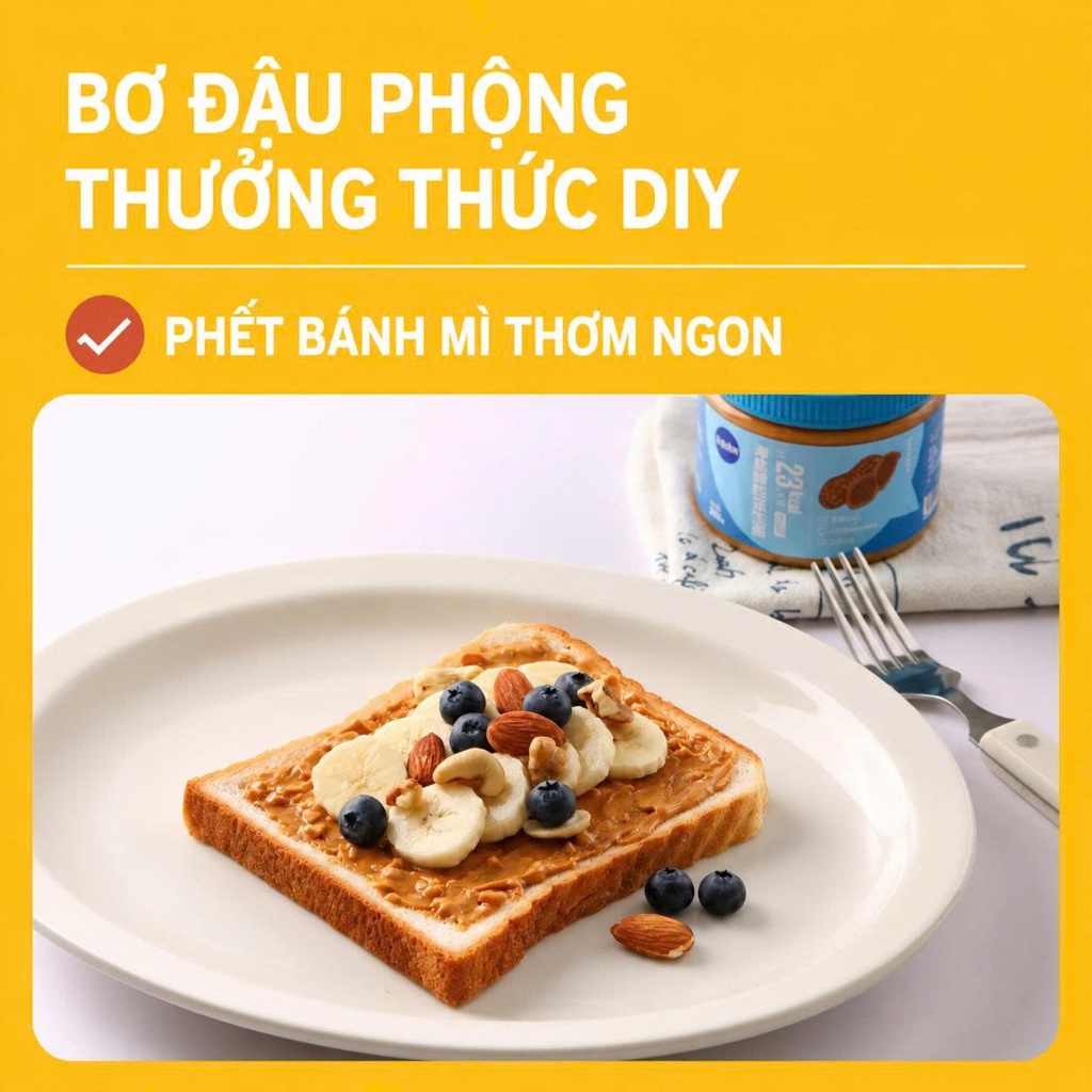 Xốt Bơ Đậu Phộng Ăn Kiêng 200g - Siêu Ít Calo (23kcal), 42% Protein, Bơ Đậu Phộng Eat Clean, Giàu Protein, Không Đường