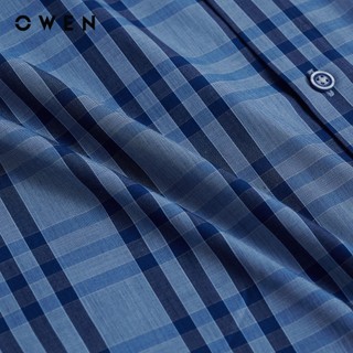 Owen - Áo sơ mi ngắn tay Body Fit AB263004NT màu Xanh tím than chất liệu Bamboo poly