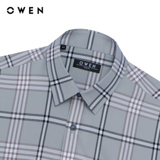 Owen - Áo sơ mi ngắn tay Body Fit AB260098NT màu Xám chất liệu Bamboo poly