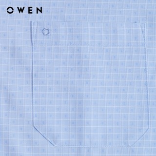 Owen - Áo sơ mi ngắn tay Plus size AF260121NT màu Xanh nhạt chất liệu Nano