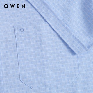 Owen - Áo sơ mi ngắn tay Plus size AF260121NT màu Xanh nhạt chất liệu Nano