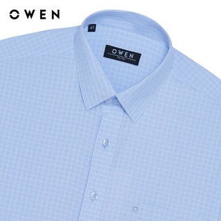 Owen - Áo sơ mi ngắn tay Plus size AF260121NT màu Xanh nhạt chất liệu Nano