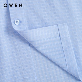 Owen - Áo sơ mi ngắn tay Plus size AF260121NT màu Xanh nhạt chất liệu Nano