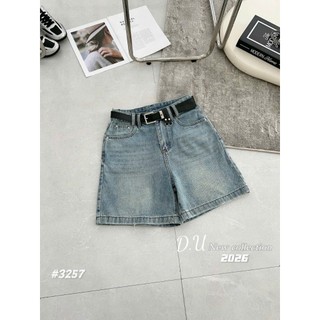 Quần Sooc Jean Lửng Kèm Đai Basic QCCC Cao Cấp