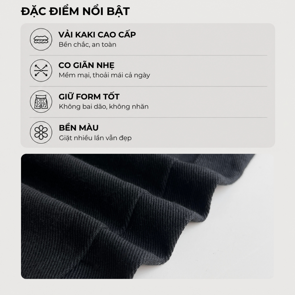 Quần kaki nam CREMA BAMI HOME, quần dài kaki ống suông basic, chất vải dày dặn, chuẩn form QK14 | BigBuy360 - bigbuy360.vn