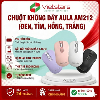 Chuột không dây Aula AM212 ( đen, tím, hồng, trắng)