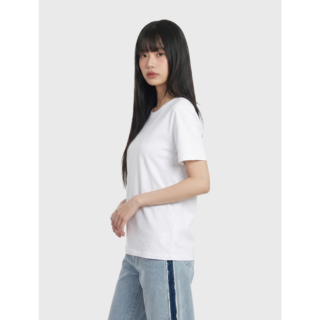 Áo phông nữ CANIFA áo thun cotton cổ tròn trơn form rộng dáng cơ bản PS26 6TS26A003