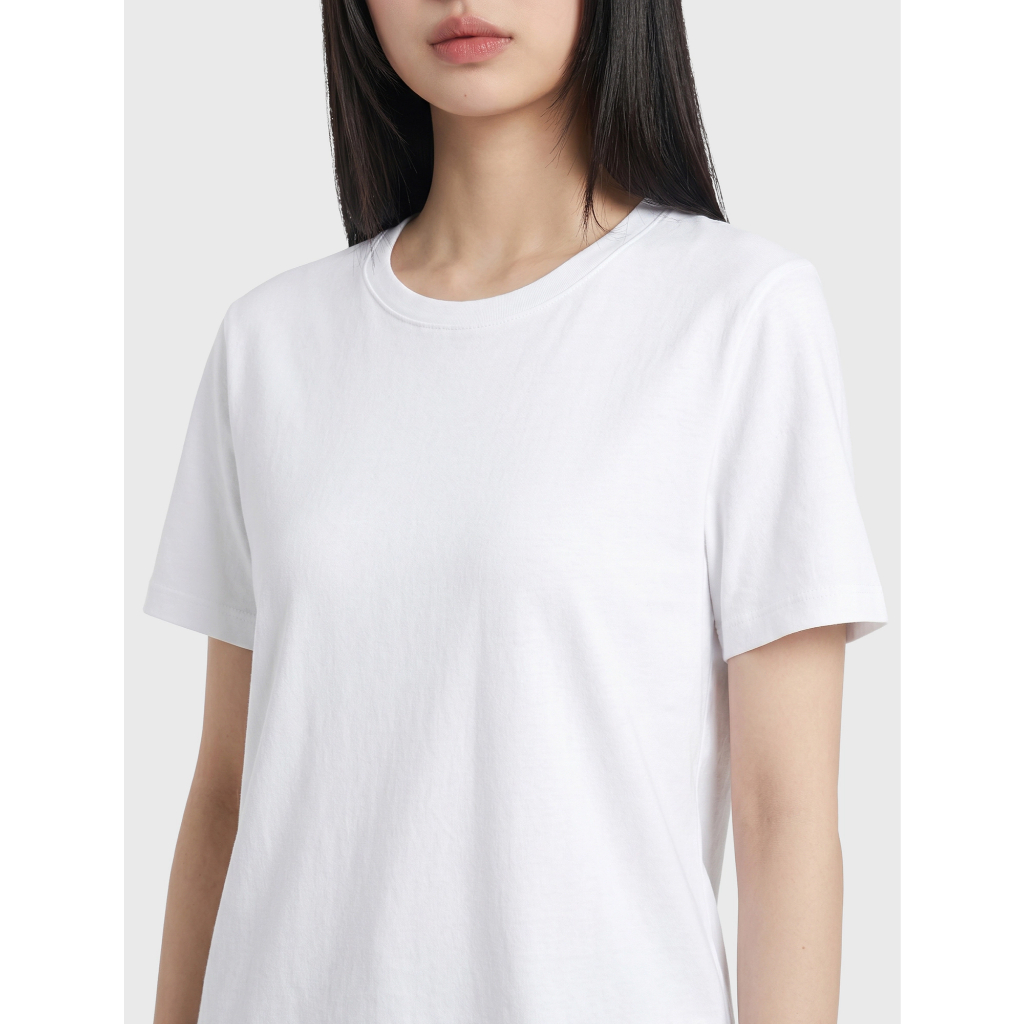 Áo phông nữ CANIFA áo thun cotton cổ tròn trơn form rộng dáng cơ bản PS26 6TS26A003