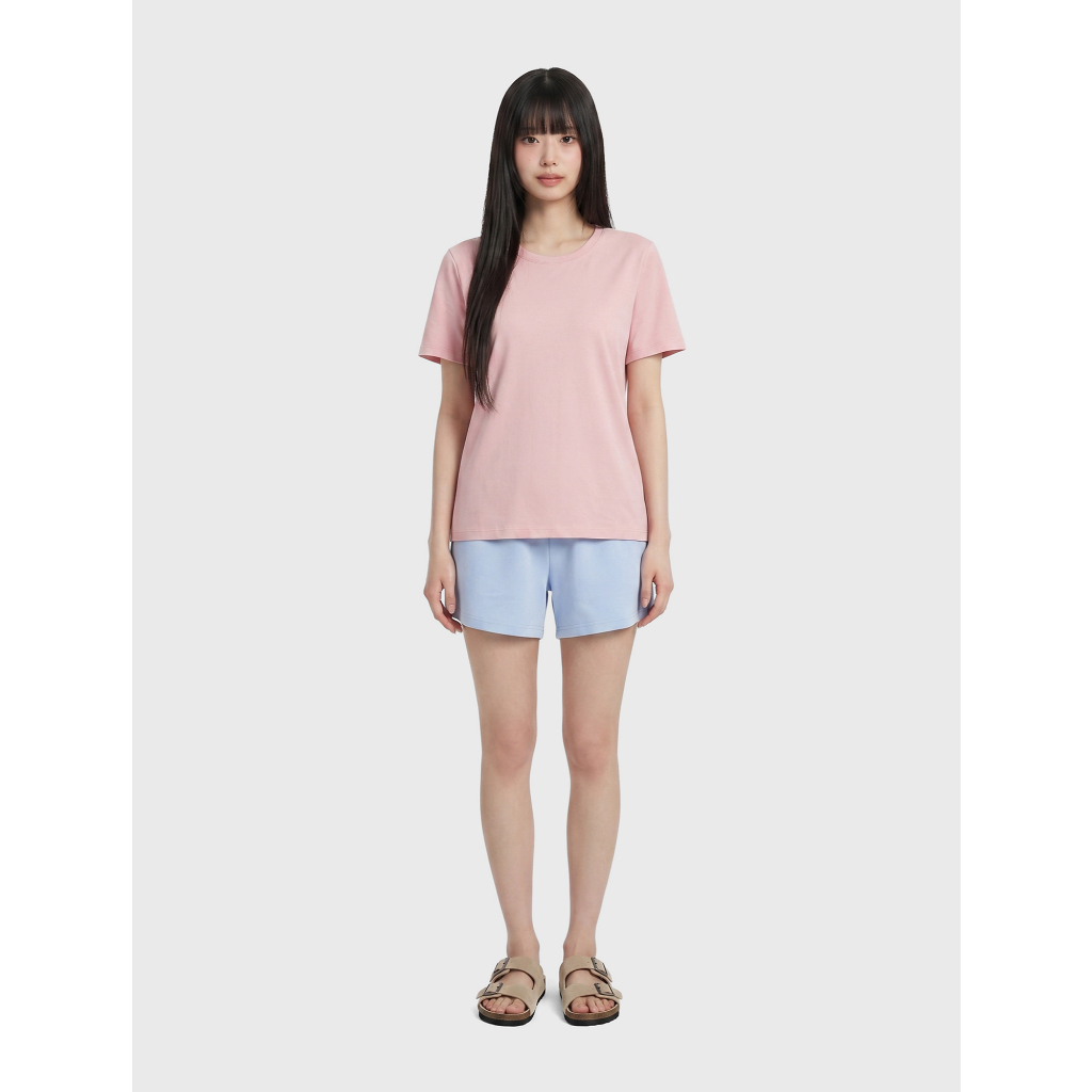 Áo phông nữ CANIFA áo thun cotton cổ tròn trơn form rộng dáng cơ bản PS26 6TS26A003