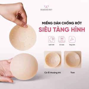 Miếng Dán Ngực Chống Rớt Tàng Hình DOLLYSECRET Hydrogel Lô Hội Bảo Vệ Nhũ Hoa Tái Sử Dụng Nhiều Lần D15