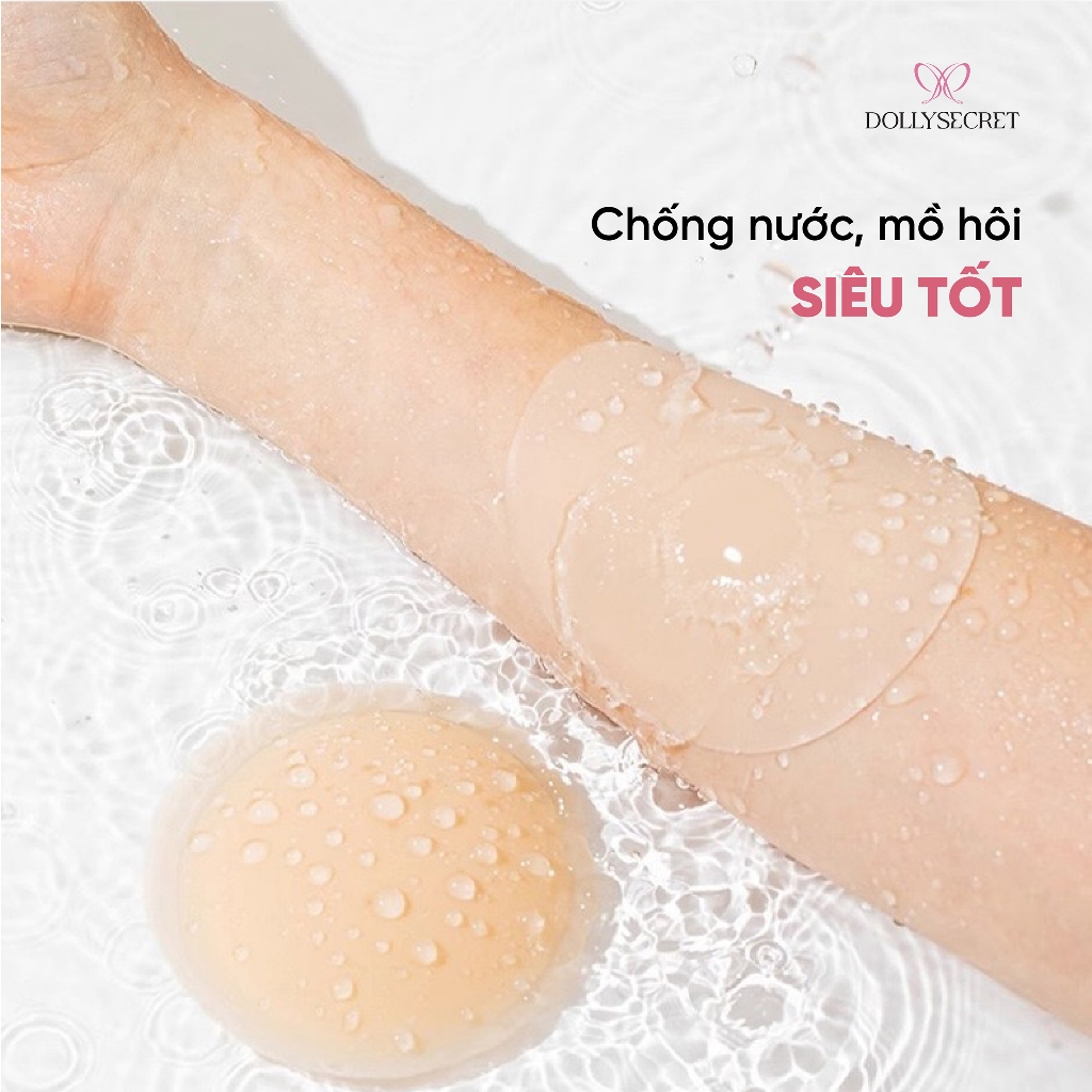 [BS] Miếng Dán Ngực Chống Rớt Tàng Hình  DOLLYSECRET Hydrogel Lô Hội Bảo Vệ Nhũ Hoa Tái Sử Dụng Nhiều Lần D15