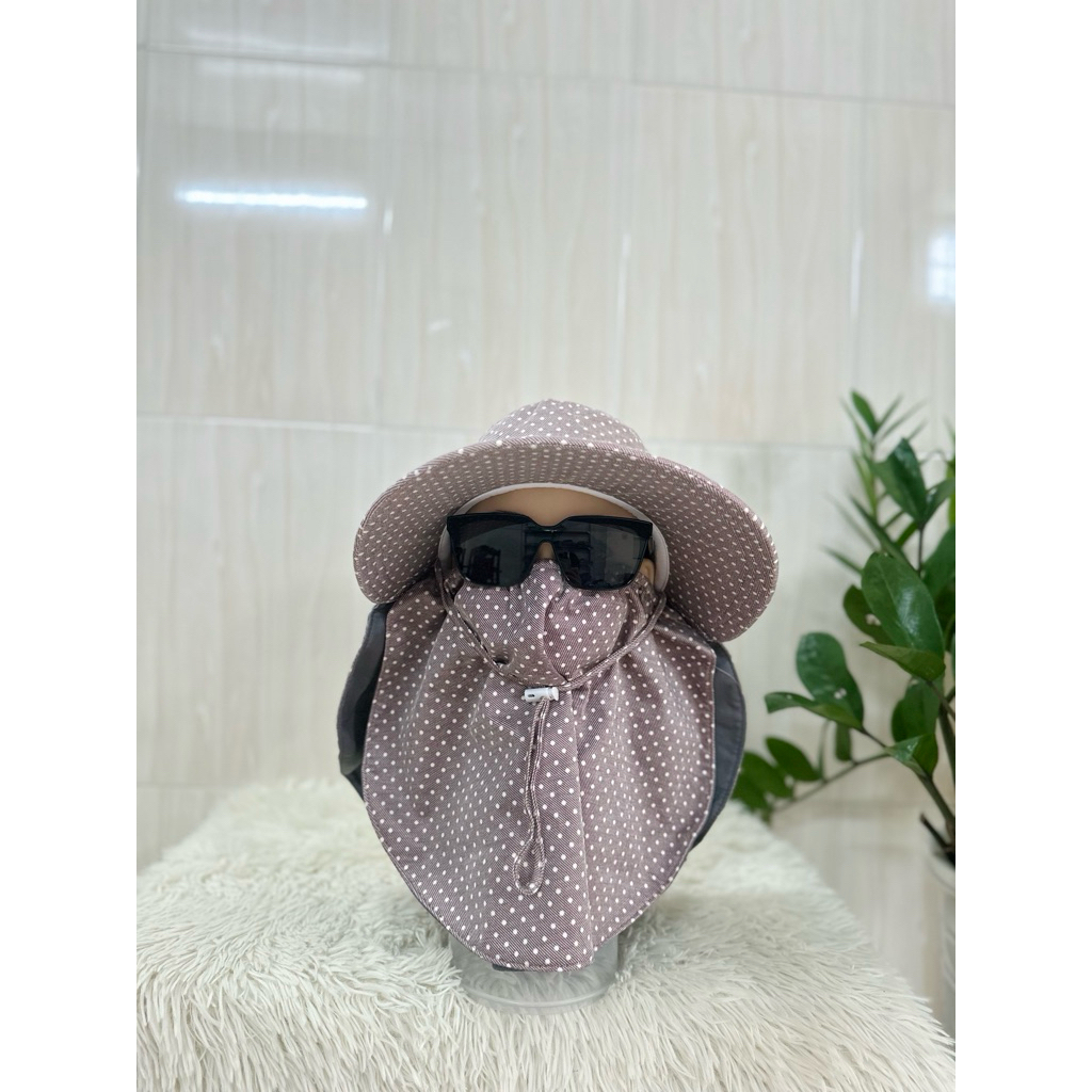 Nón Mũ Chống Nắng Vải 3D Mát Cao Cấp Vành To, Miếng Dán/ Dây Kéo, Freesize