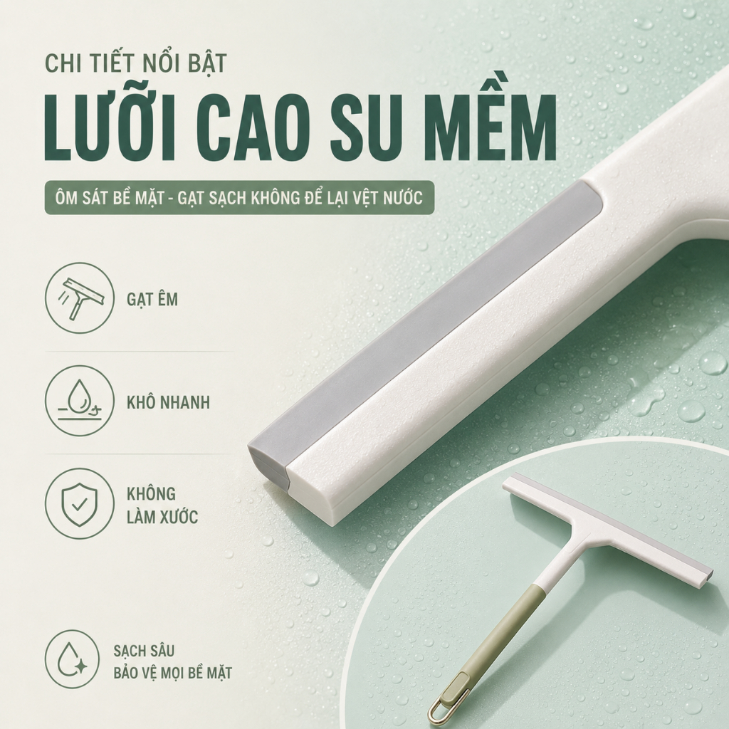 Cây Gạt Kính Cầm Tay Nhỏ Gọn, Chổi Gạt Nước Mini Tiện Lợi