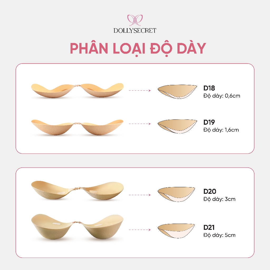 [BS] Áo Dán Ngực Dáng Xoài Chống Tụt Độn Ngực Tạo Khe Hydrogel Lô Hội Tái Sử Dụng Nhiều DOLLYSECRET