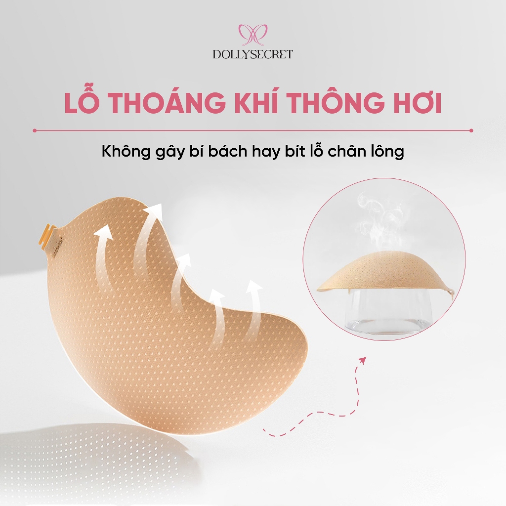 [BS] Áo Dán Ngực Dáng Xoài Chống Tụt Độn Ngực Tạo Khe Hydrogel Lô Hội Tái Sử Dụng Nhiều DOLLYSECRET