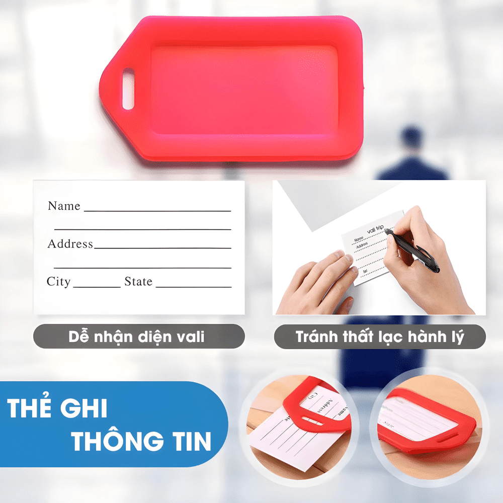Thẻ Tên Treo Vali Hành Lý Nhiều Màu Sắc Nổi Bật Thiết Kế Nhỏ Gọn Tiện Lợi Đánh Dấu Hành Lý Thông Tin Cá Nhân