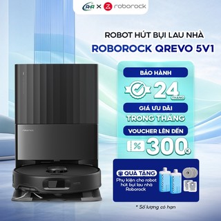 Robot Hút Bụi Lau Nhà Thông Minh Roborock Qrevo 5V1 – Tự Động Đổ Rác, Giặt Giẻ Nước Nóng