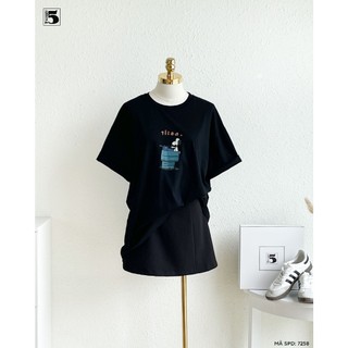 Áo Phông Nữ Twentyfive Thiết Kế Cổ Tròn In Hình, Phom Rộng Oversize Năng Động Cá Tính 7258