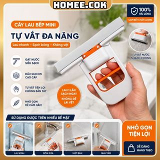 Homee.cok Cây Gạt Nước Mini Tự Vắt Đa Năng Gạt Kính Nhà Tắm, Lau Mặt Bếp, Bồn Rửa, Không Để Lại Vệt Nước