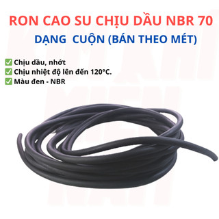 [Túi 3M - 5M] Dây Ron Cao Su Chịu Dầu NBR Tròn Đặc (Dày 2mm - 10mm) - Gioăng Cao Su Làm Kín Nắp Máy, Chống Rò Rỉ