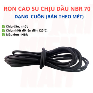 [Túi 3M - 5M] Dây Ron Cao Su Chịu Dầu NBR Tròn Đặc (Dày 2mm - 10mm) - Gioăng Cao Su Làm Kín Nắp Máy, Chống Rò Rỉ