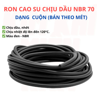 [Túi 3M - 5M] Dây Ron Cao Su Chịu Dầu NBR Tròn Đặc (Dày 2mm - 10mm) - Gioăng Cao Su Làm Kín Nắp Máy, Chống Rò Rỉ