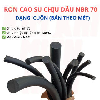[Túi 3M - 5M] Dây Ron Cao Su Chịu Dầu NBR Tròn Đặc (Dày 2mm - 10mm) - Gioăng Cao Su Làm Kín Nắp Máy, Chống Rò Rỉ