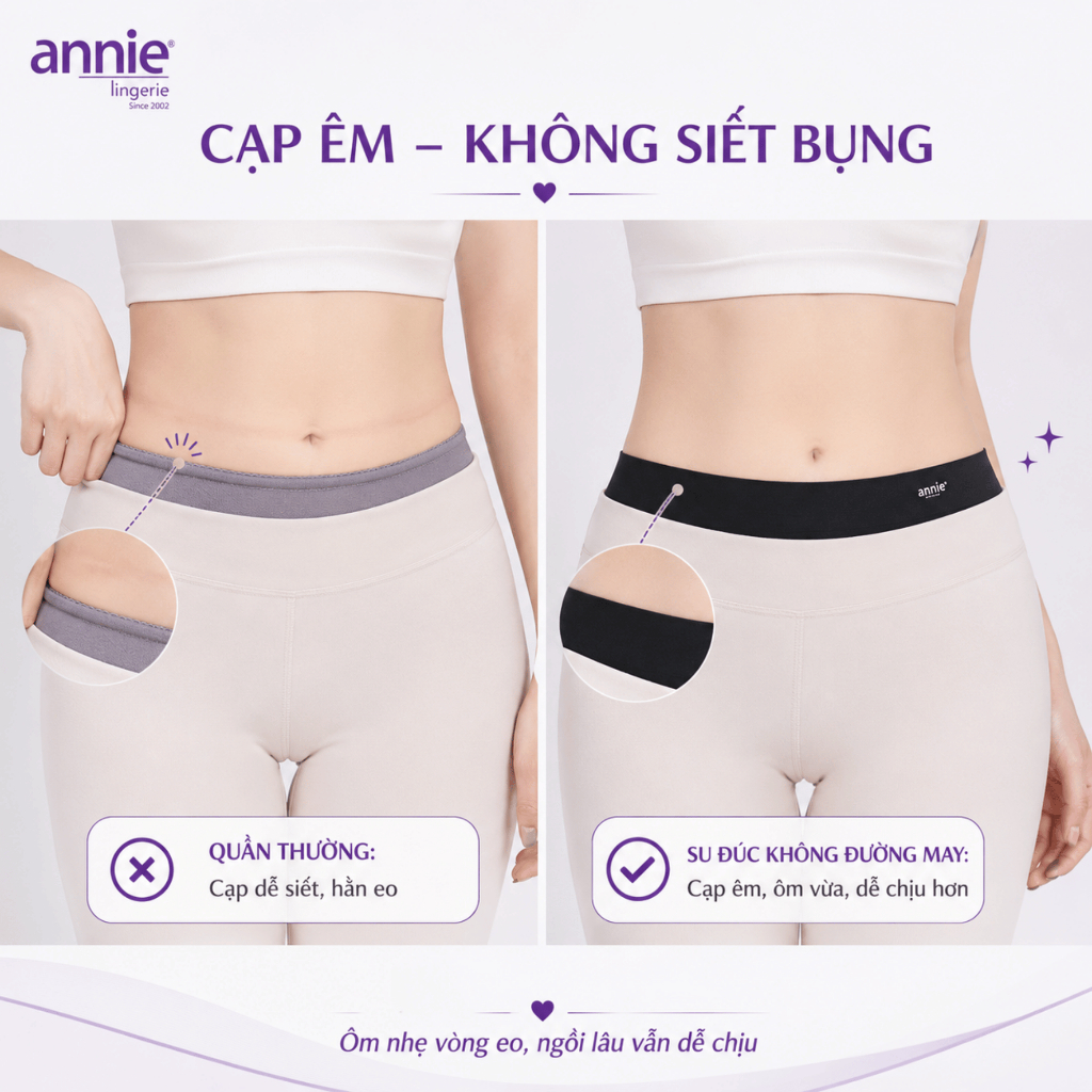 Combo 2 Quần lót nữ bonding không đường may đúc su lưng thấp annie lingerie QE4572 mềm mịn, co gi