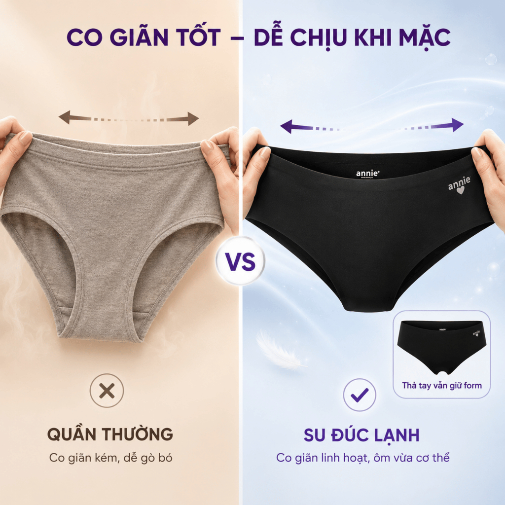 Combo 2 Quần lót nữ bonding không đường may đúc su lưng thấp annie lingerie QE4572 mềm mịn, co gi