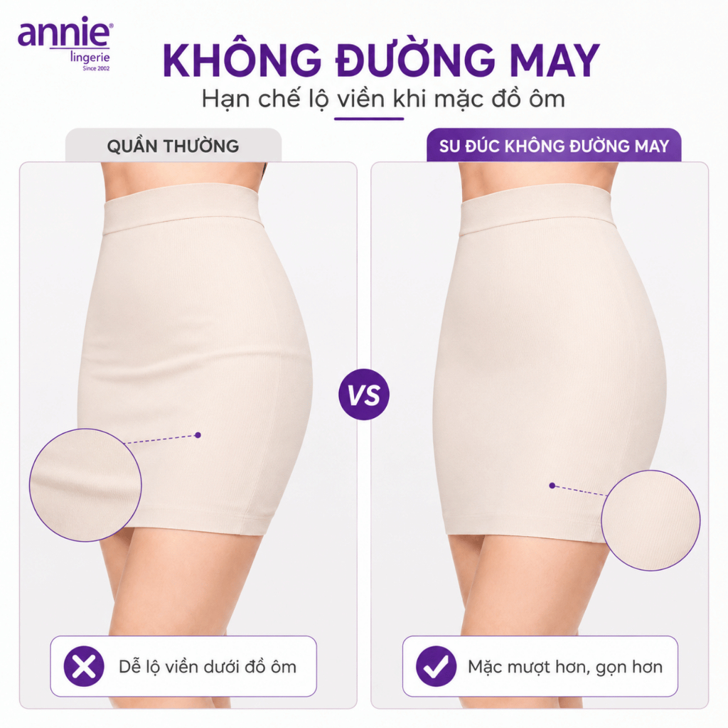 Combo 2 Quần lót nữ bonding không đường may đúc su lưng thấp annie lingerie QE4572 mềm mịn, co giãn