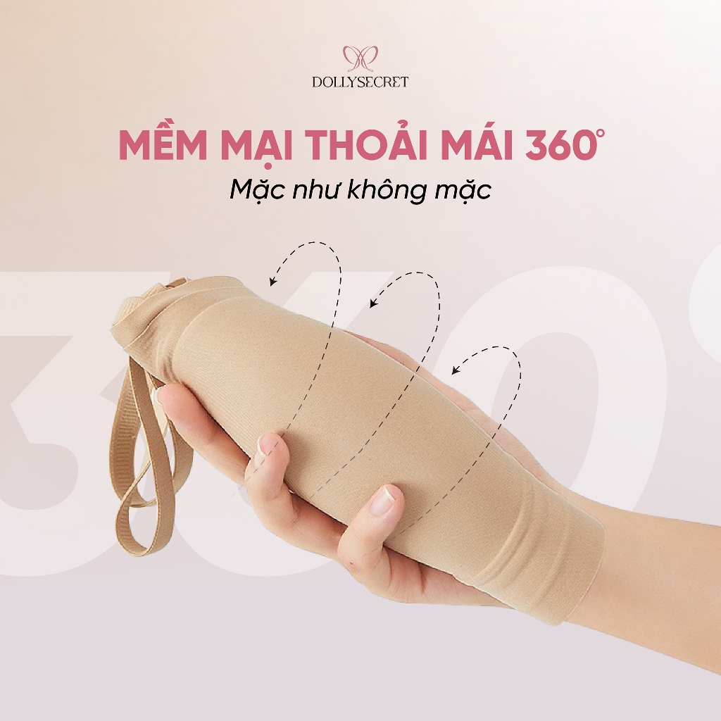 [BS] Áo Lót Kem Nền Tàng Hình Đúc Su Không Mắc Cài Áo Bra Liền Mảnh DOLLY SECRET A58