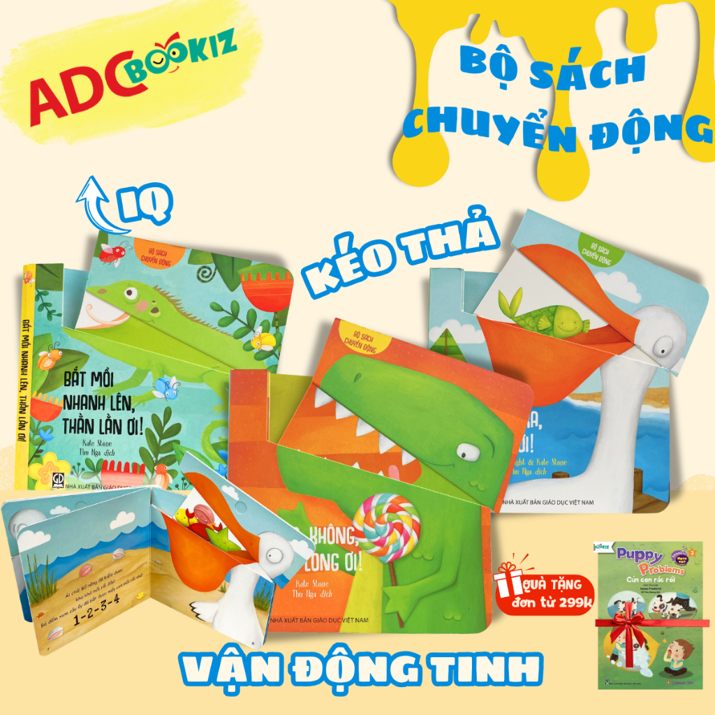 Combo 3 Cuốn Sách Tương Tác Chuyển Động Cho Bé 0 - 4 Tuổi - Phát