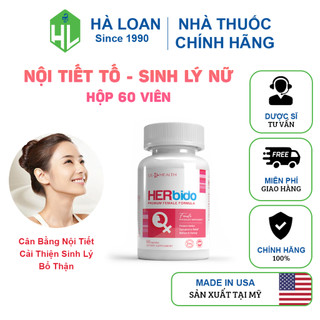 Viên uống Nội Tiết Tố Nữ HERBIDO - Giúp tăng cường sinh lý nữ giới, bổ thận (Hộp 60 viên)