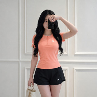 Bộ Quần Áo Thể Thao Nữ Áo Tay Ngắn  - Quần Short Có Túi Khóa, Chạy Bộ Tennis Cầu Lông Sola 4913