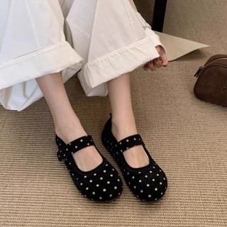 [FORM NHỎ TĂNG 1 SIZE] Giày nữ chất vải phối lưới hoạ tiết chấm bi để dẻo chống trơn trượt Mã 618