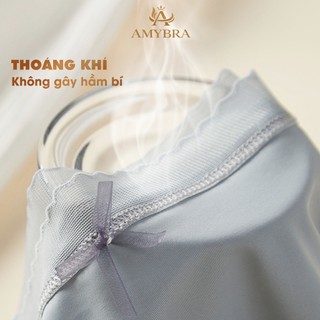 Combo 5 Quần Lót Nữ Su Cạp Vừa Mỏng Nhẹ - Set 5 Quần Lót Su Viền Ren Mỏng Thoáng Đáy May AMYBRA L369